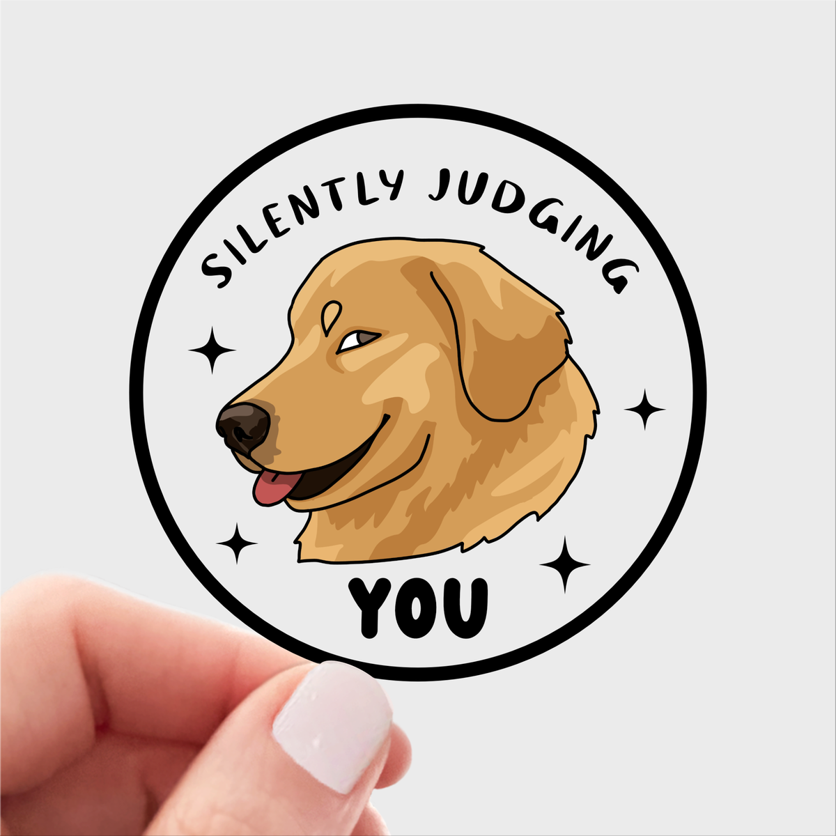 Silently Judging you Doggy Sticker - dog, pet, funny, sassy