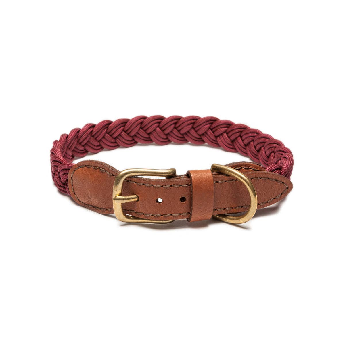 Knotty Pets Braided Collar - Wine