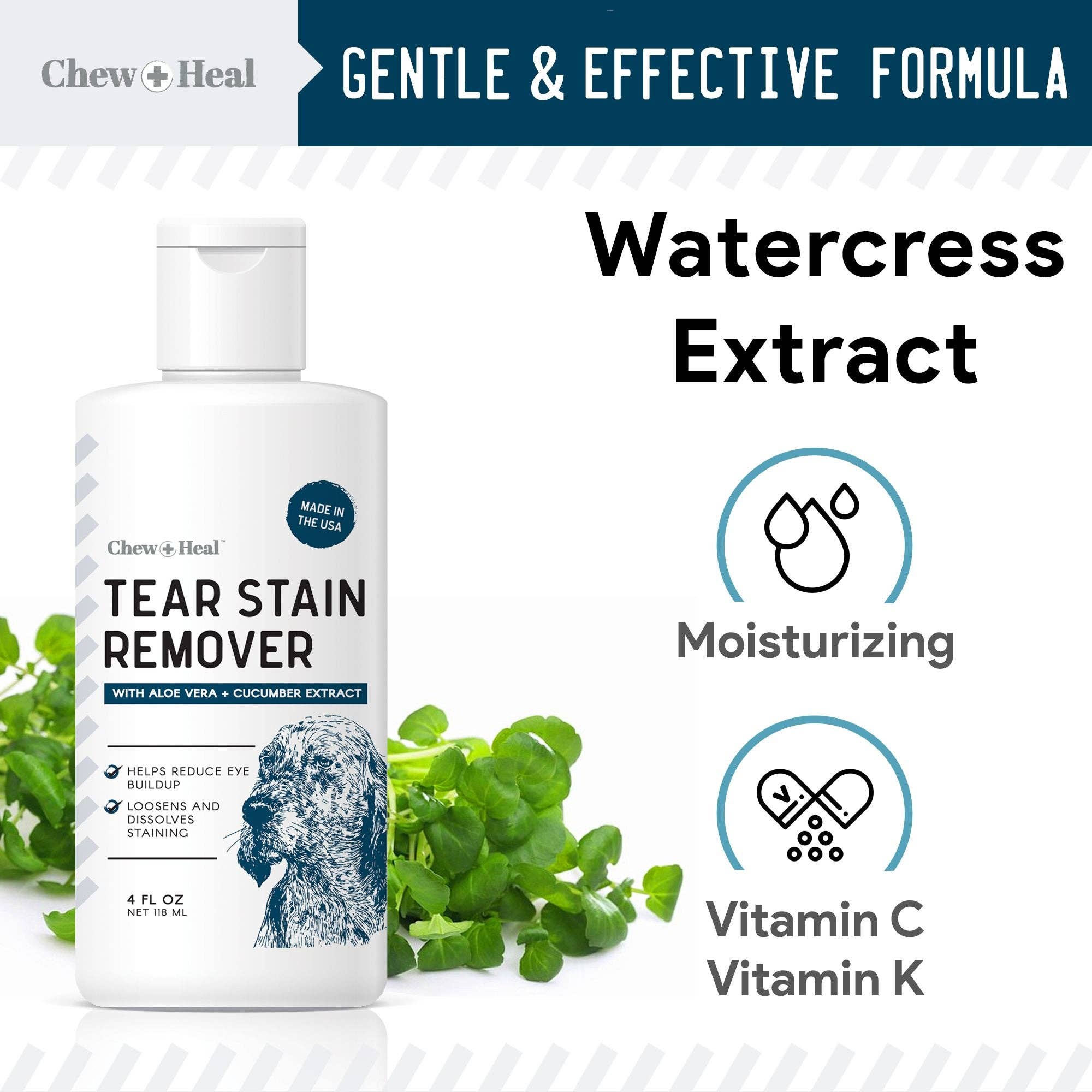 Chew + Heal Tear Stain Remover for Dogs & Cats