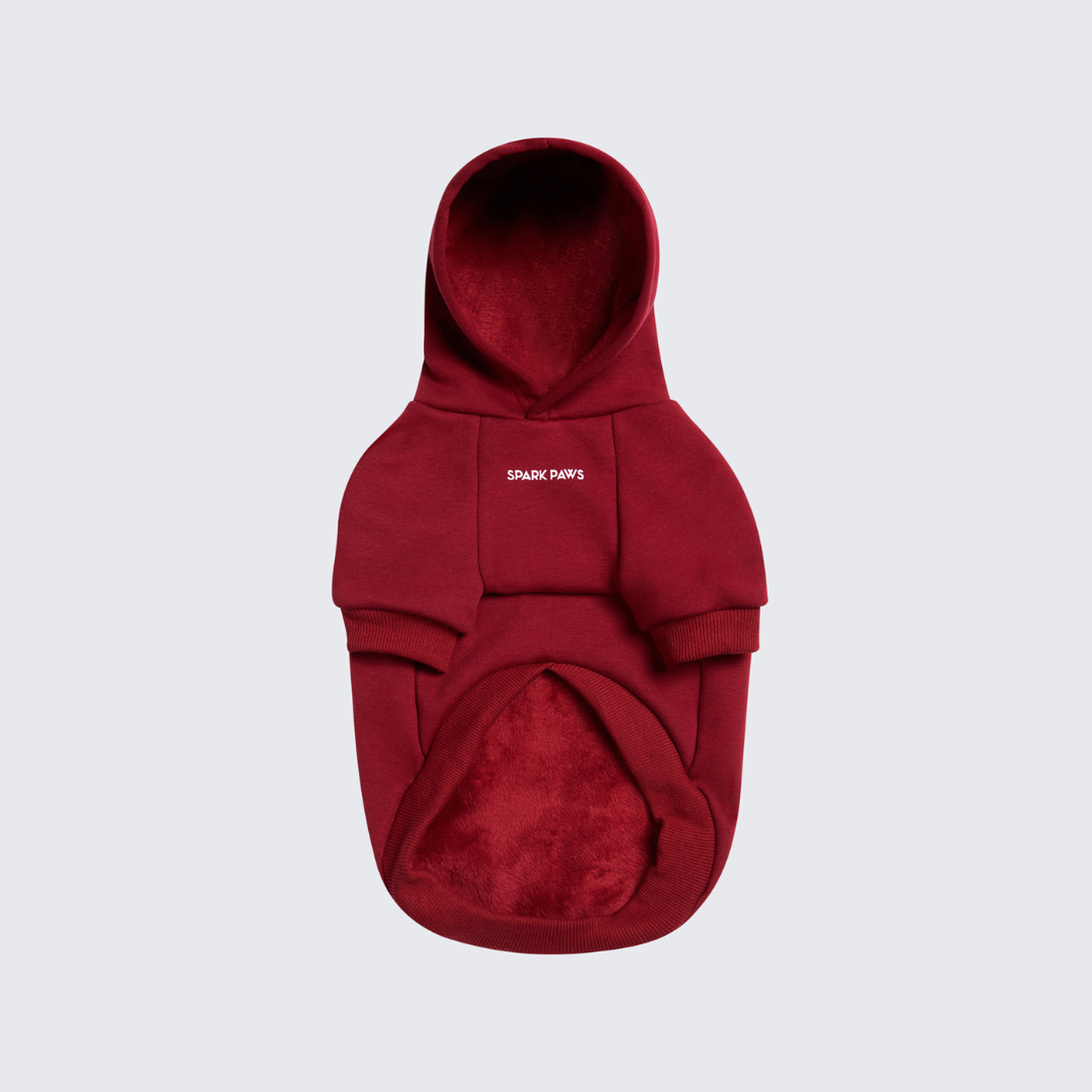 SparkPaws Essential Dog Hoodie - Burgundy