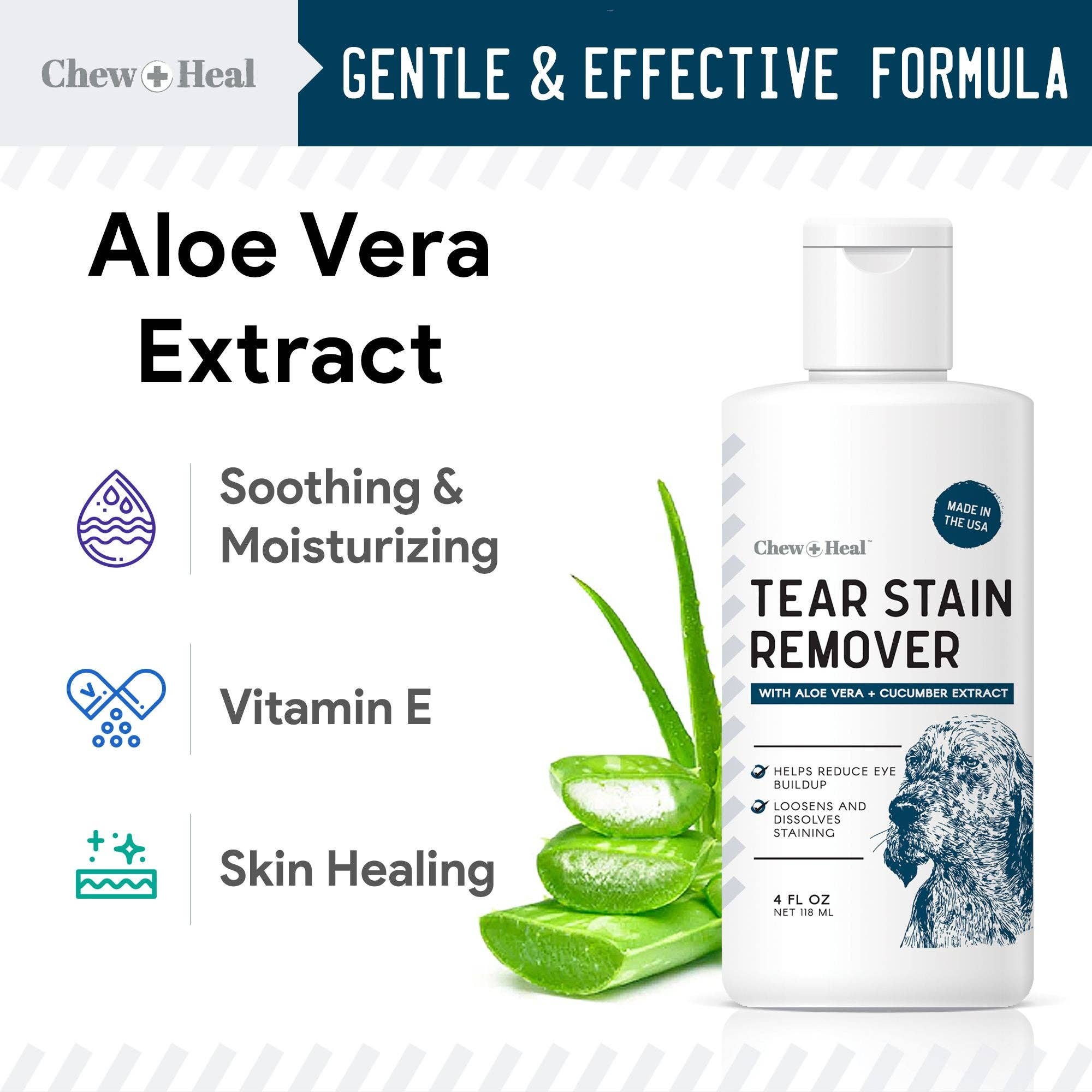 Chew + Heal Tear Stain Remover for Dogs & Cats