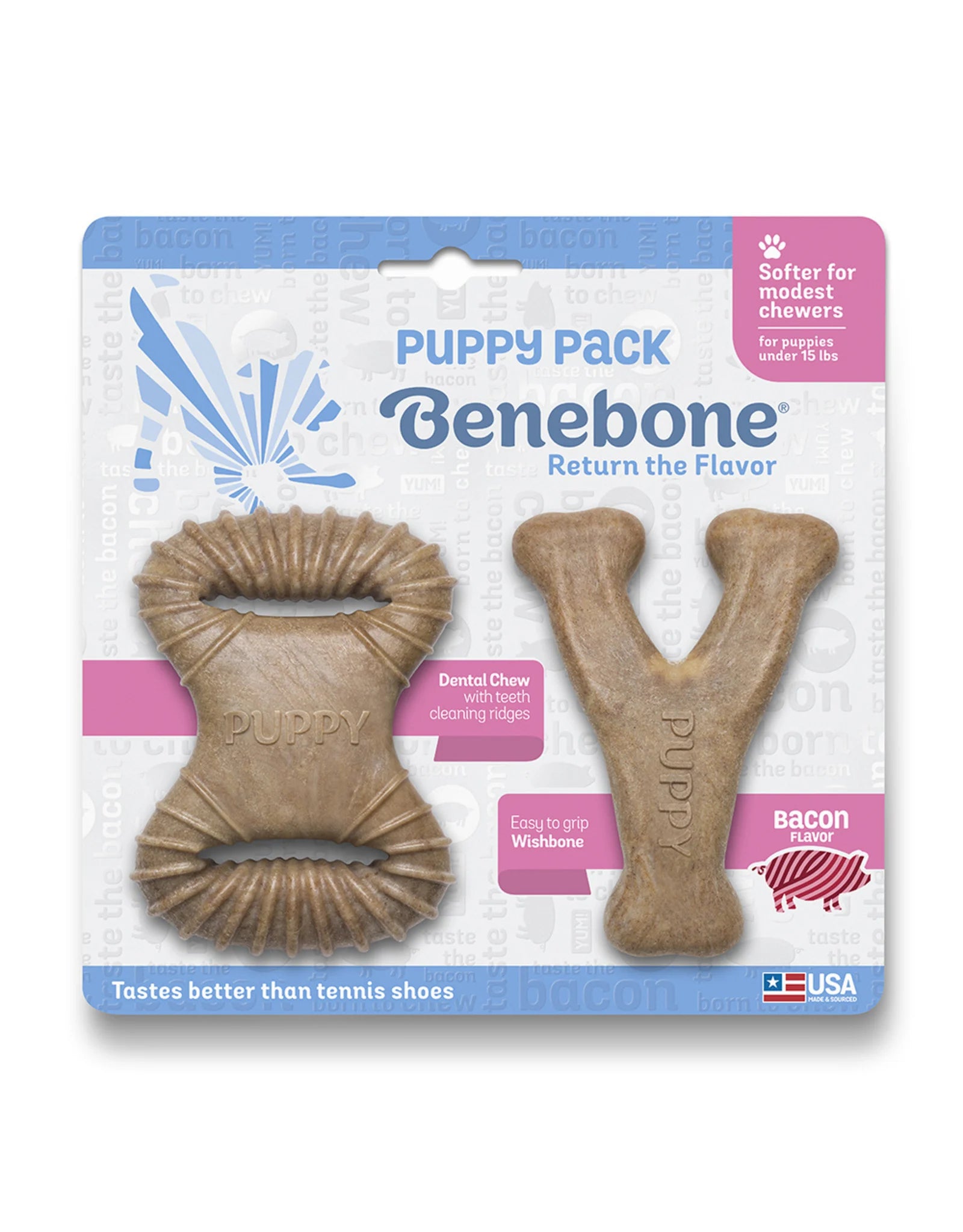 Benebone Puppy Bacon 2-Pack