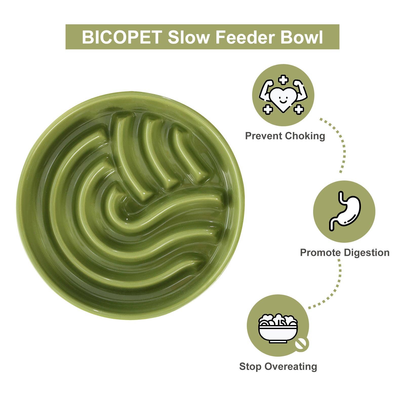 Wave Slow Feeder Dog Bowls - Beige