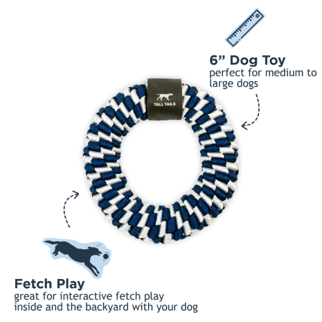 Tall Tails Dog Braided Ring Navy