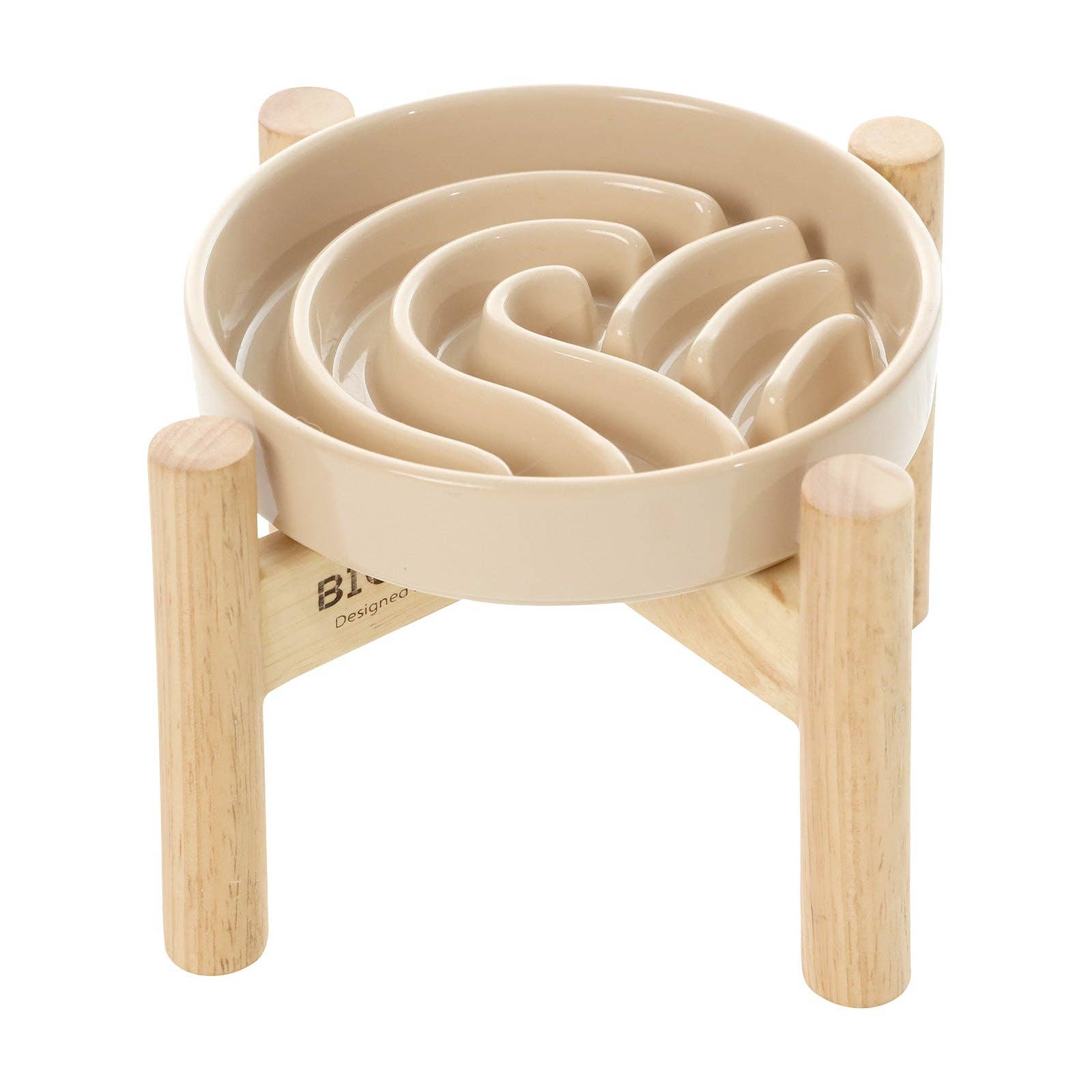 Wave Slow Feeder Dog Bowls - Beige