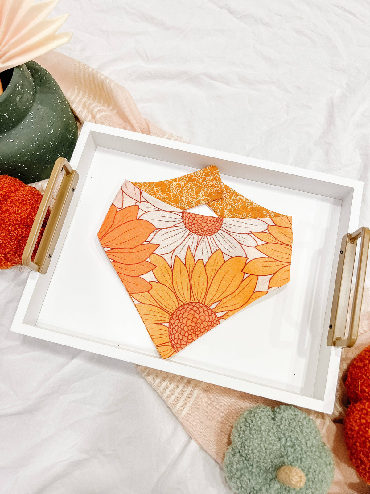 Stellaloo Sunflowers Snap-On Reversible Bandana