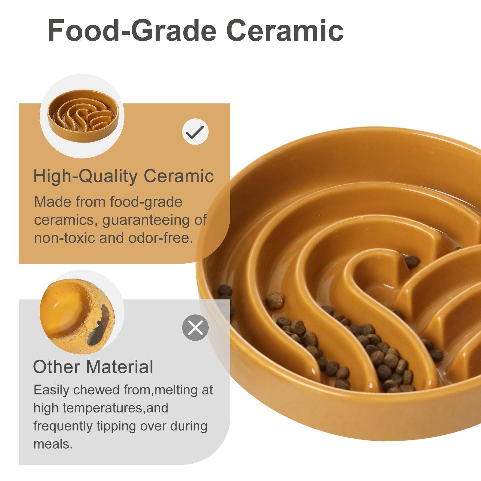 Wave Slow Feeder Dog Bowls - Beige