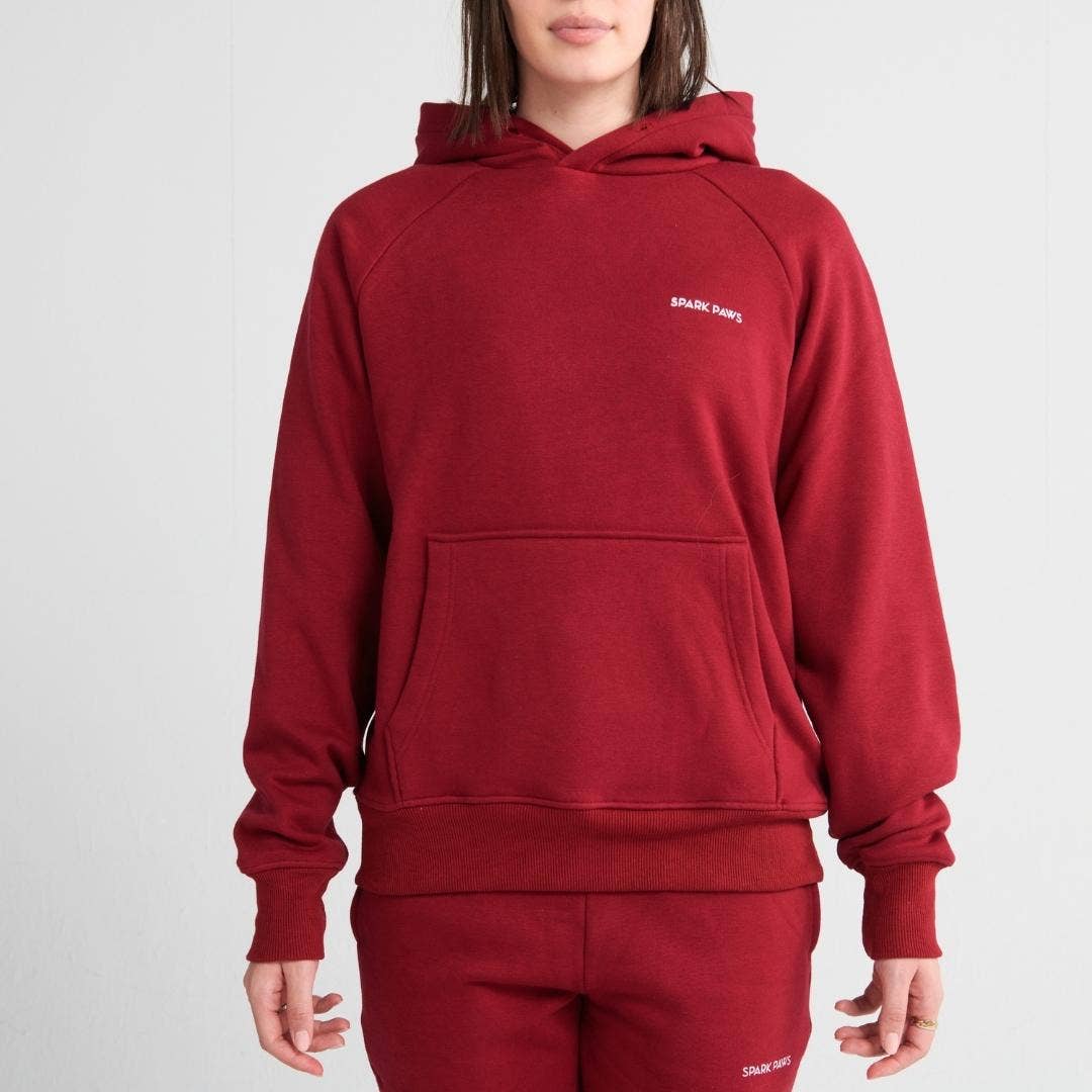 SparkPaws Essential Human Hoodie - Burgundy