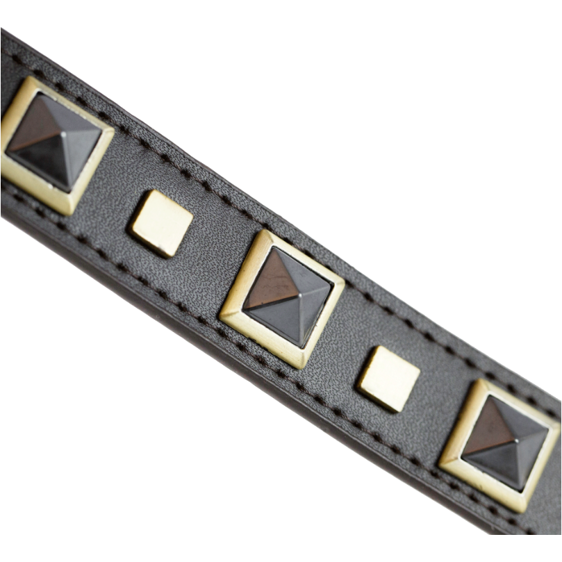 Dosha Dog Rock and Roll Collar/Leash -  Brown, Hematite