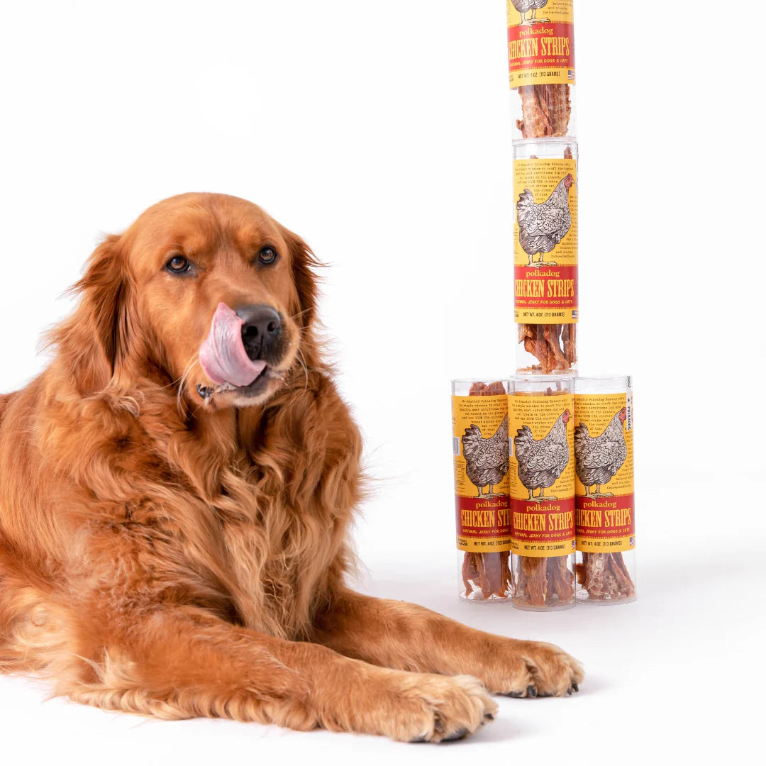 PolkaDog Chicken Strips Jerky Tube 4oz
