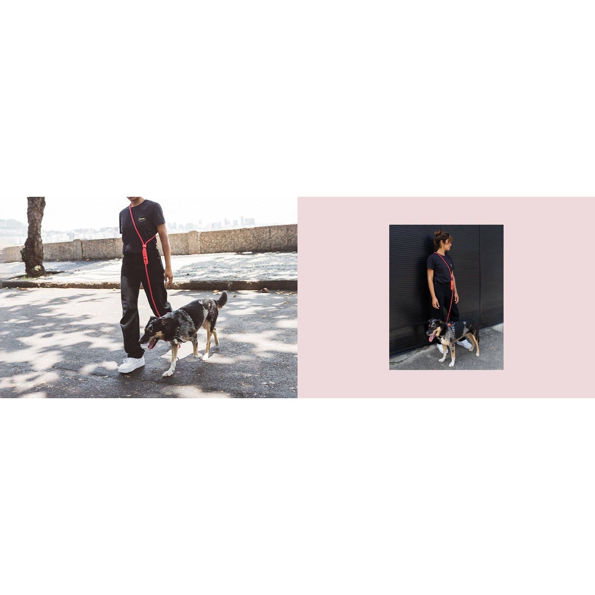 Zee.Dog Hands-Free Leash - Neon Coral