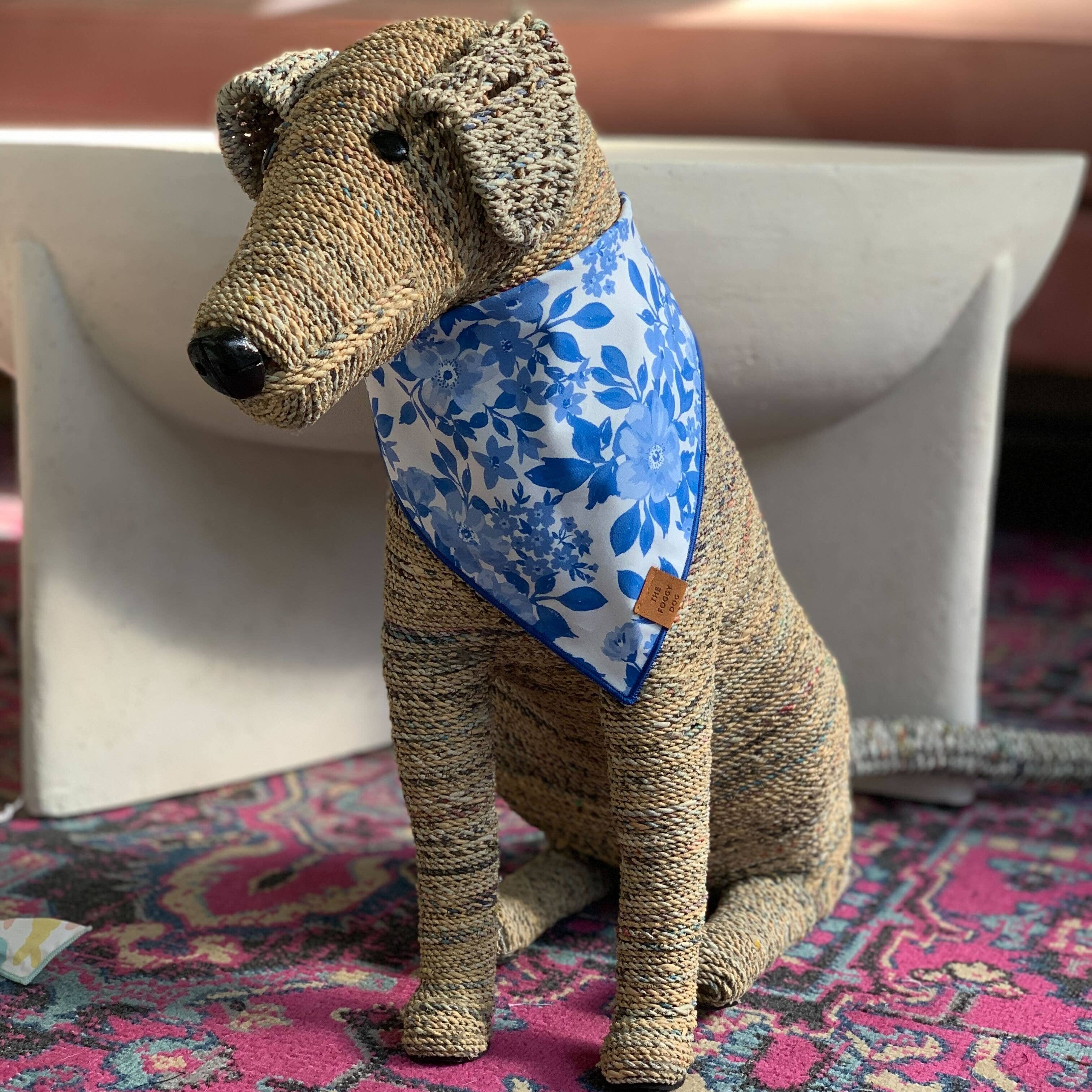 The Foggy Dog Blue Roses Dog Bandana