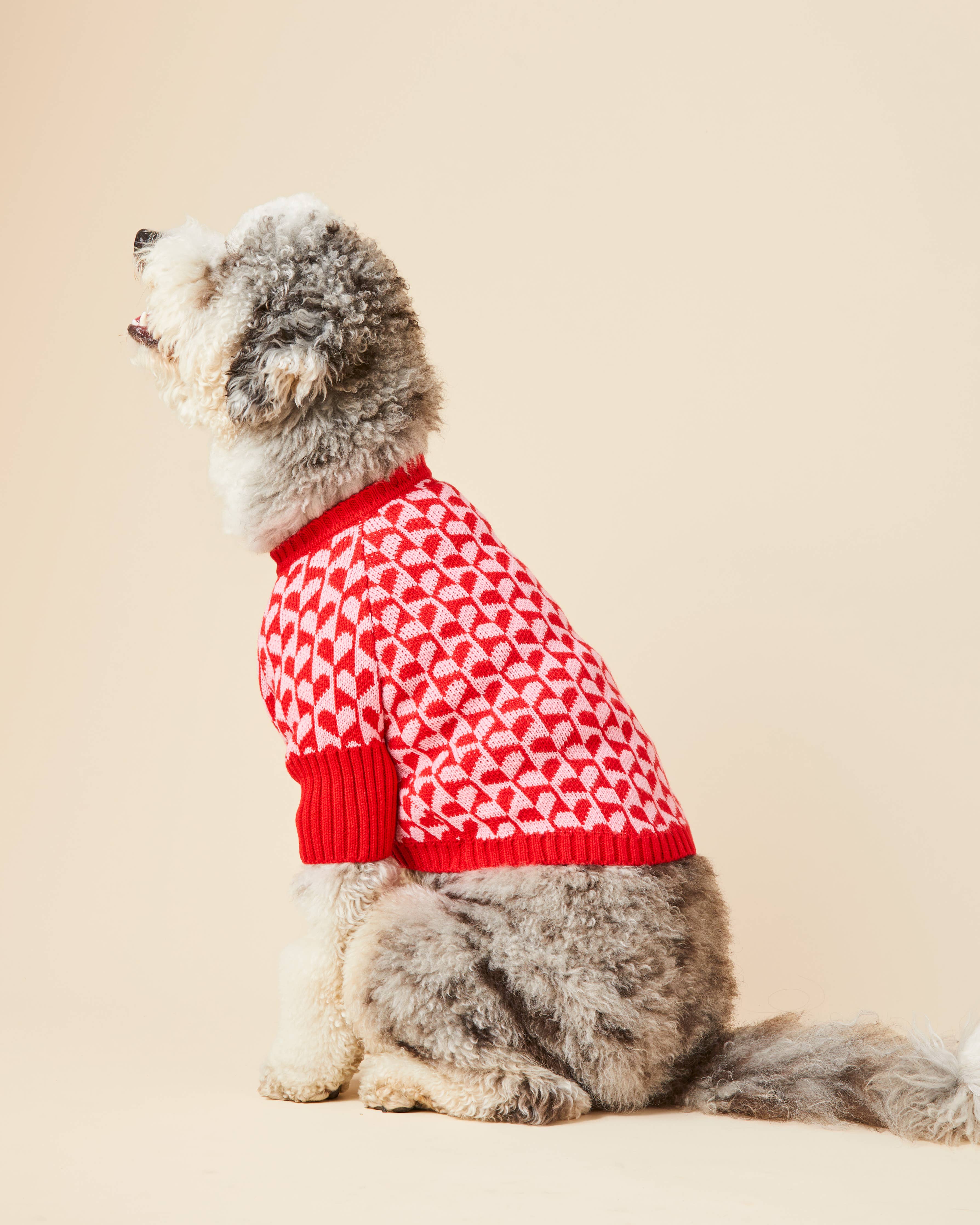 Heart Stripe Valentine's Day Dog Sweater