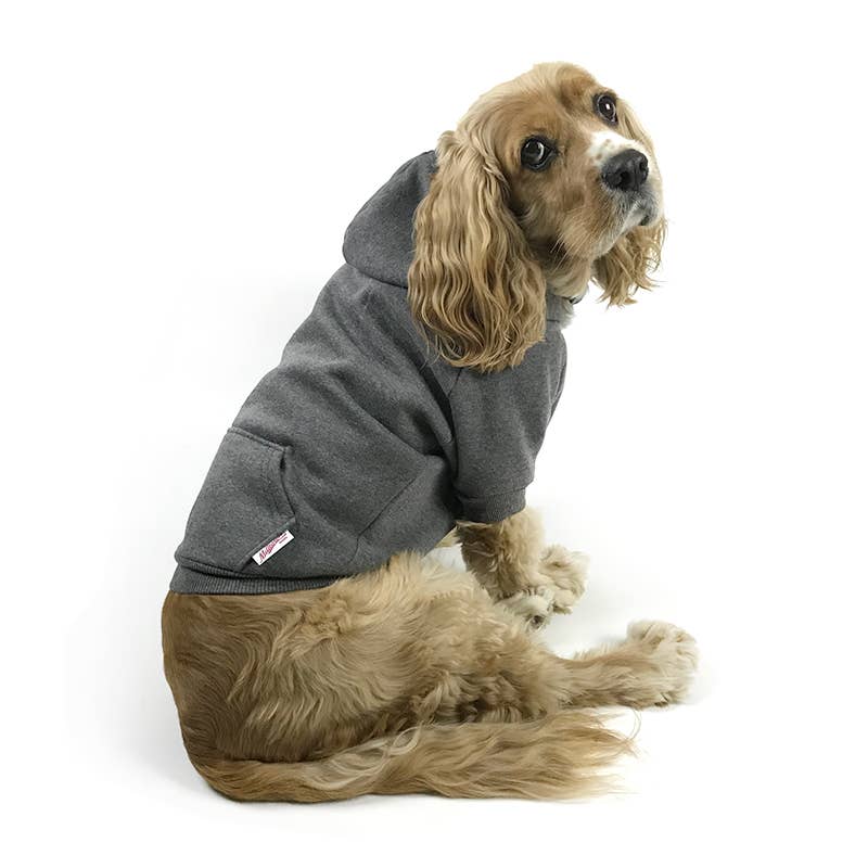 Milltown Brand Dog Zip Up Hoodie - Charcoal Grey