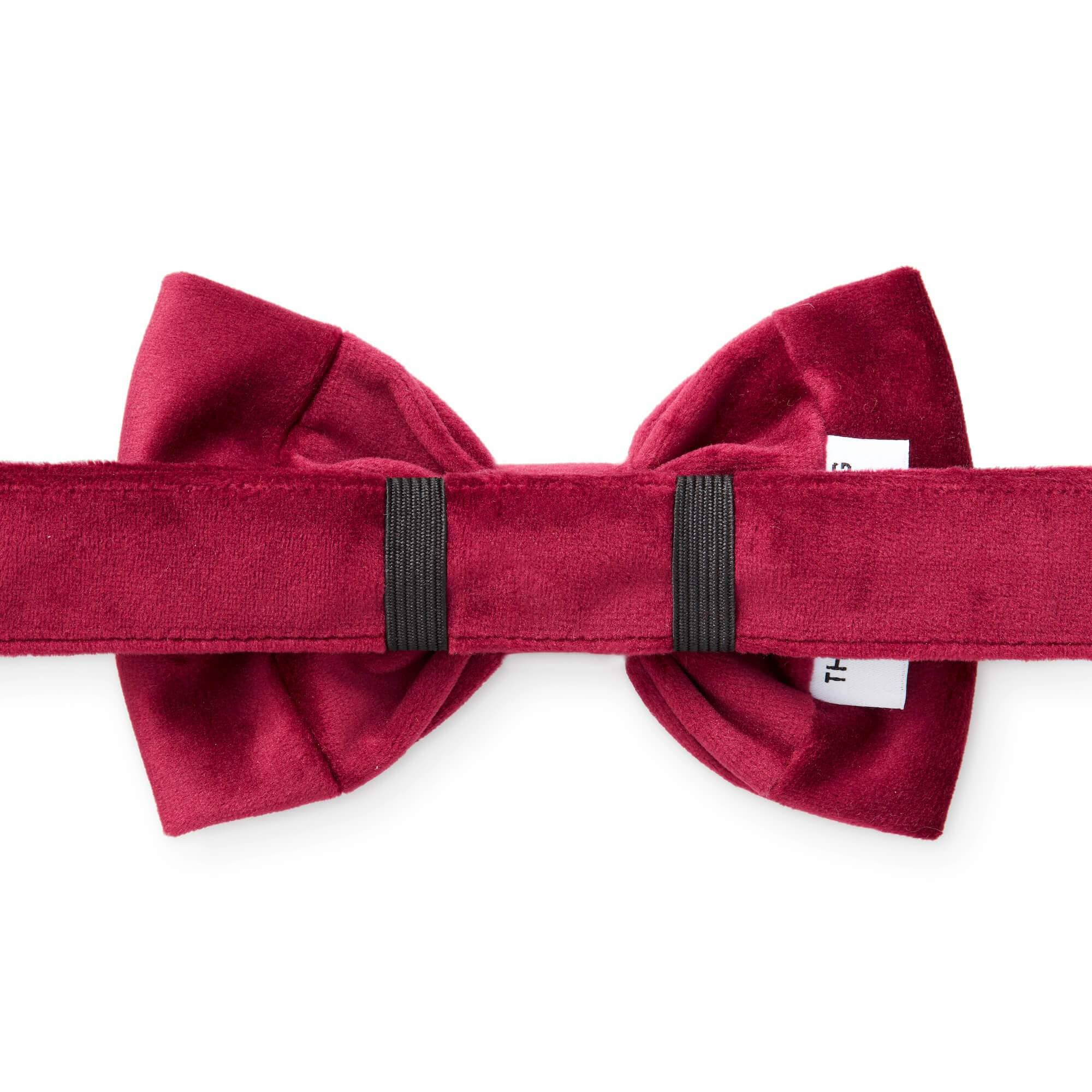 Burgundy Velvet Valentine's Day Dog Bow Tie