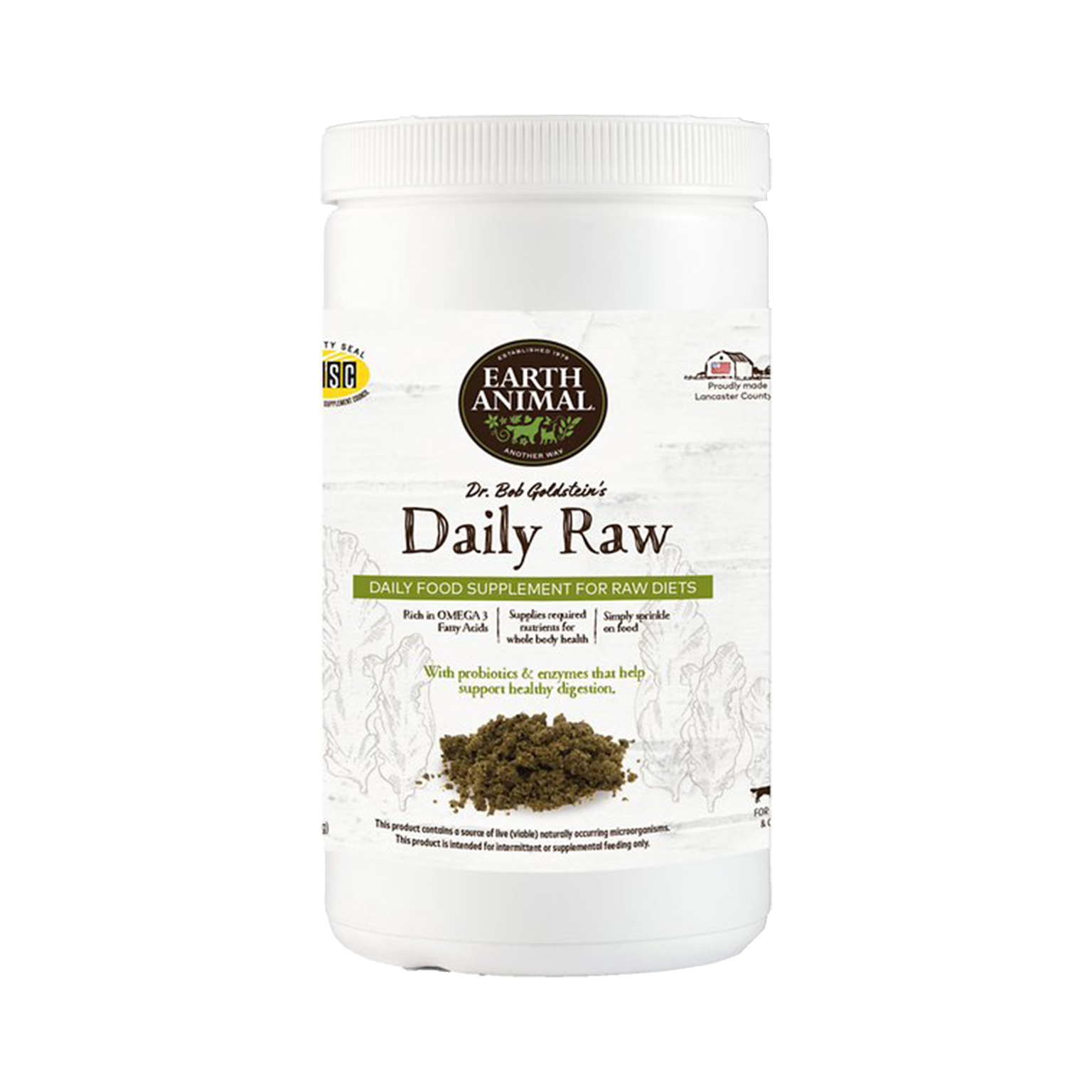 Earth Animal Dog Cat Daily Raw Food Supplement 1lbs
