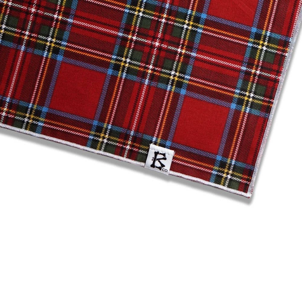 "Merry & Bright" Red Tartan Christmas Plaid Dog Bandana