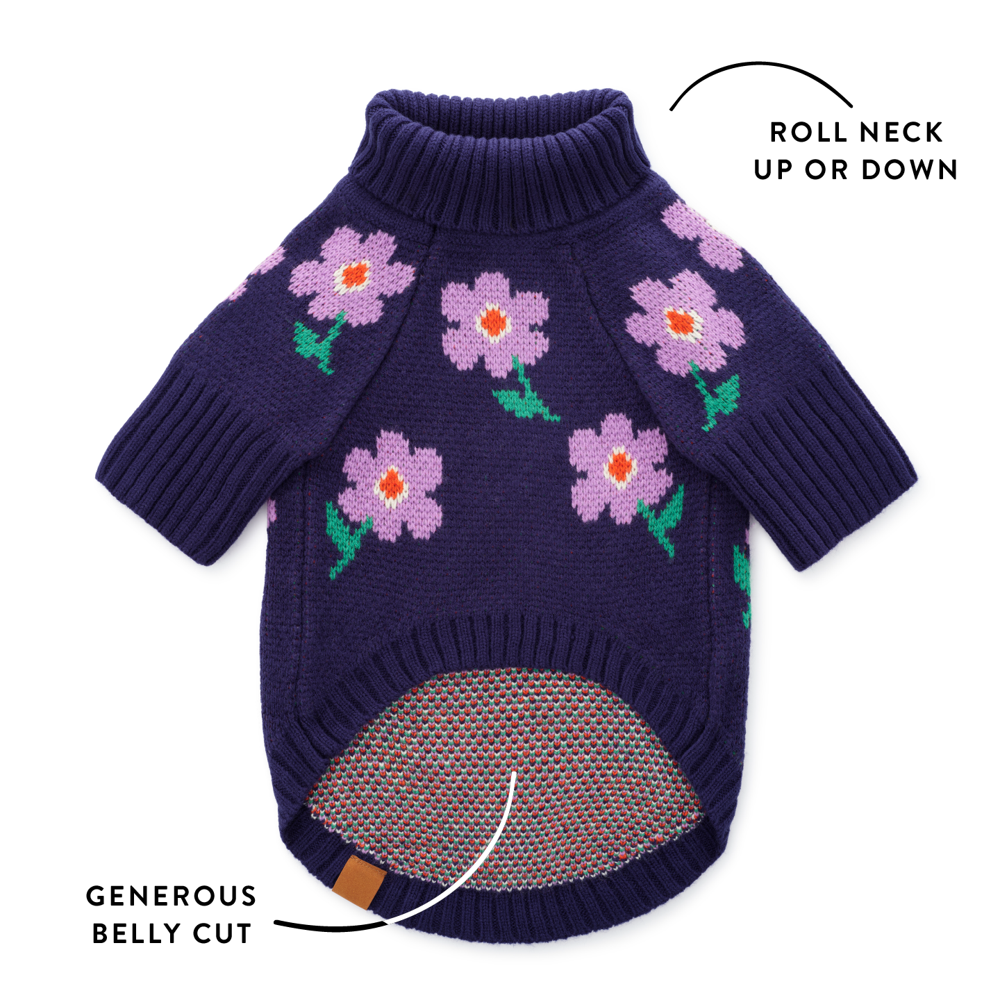 The Foggy Dog Purple Posies Sweater