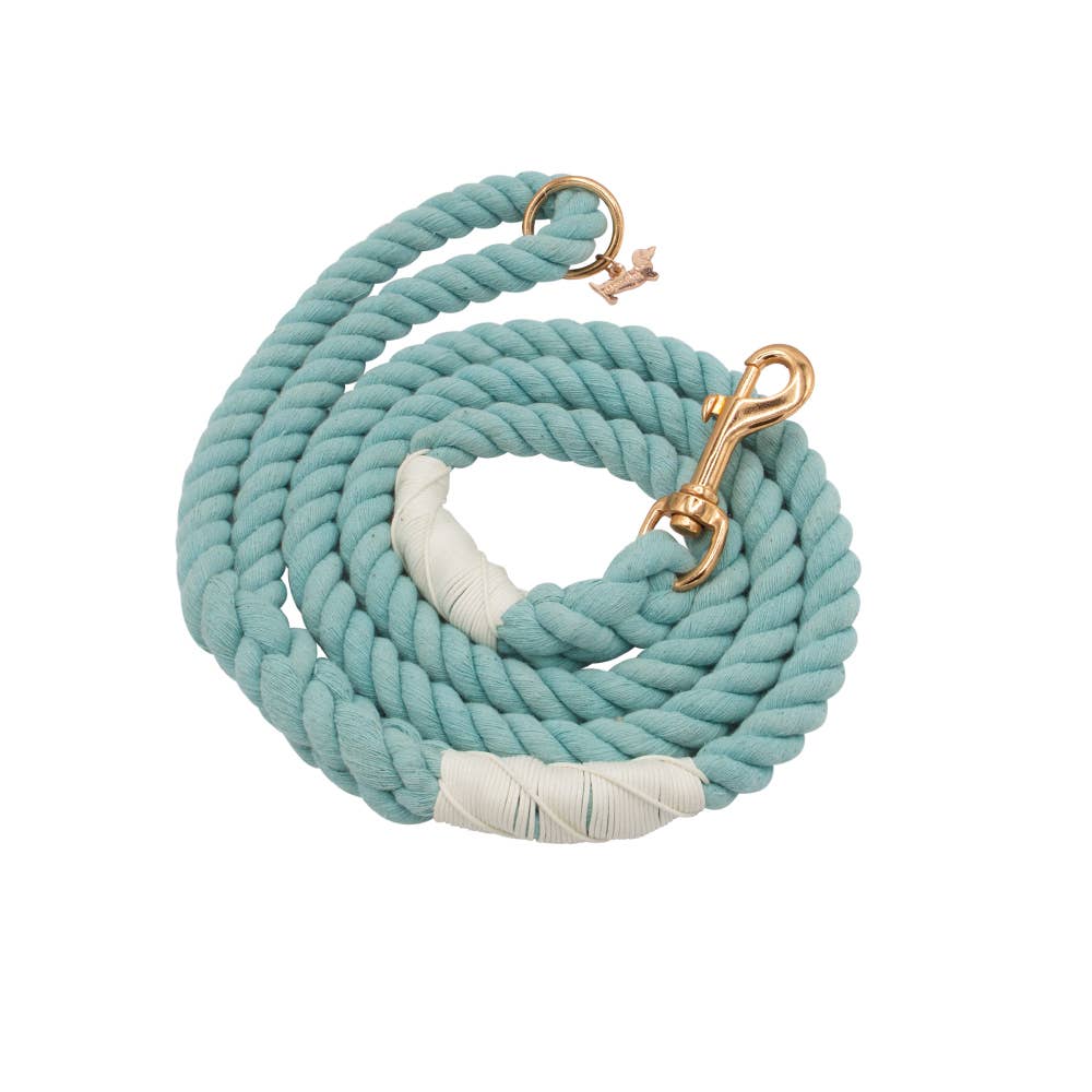 SASSY WOOF Rope Leash - Aqua