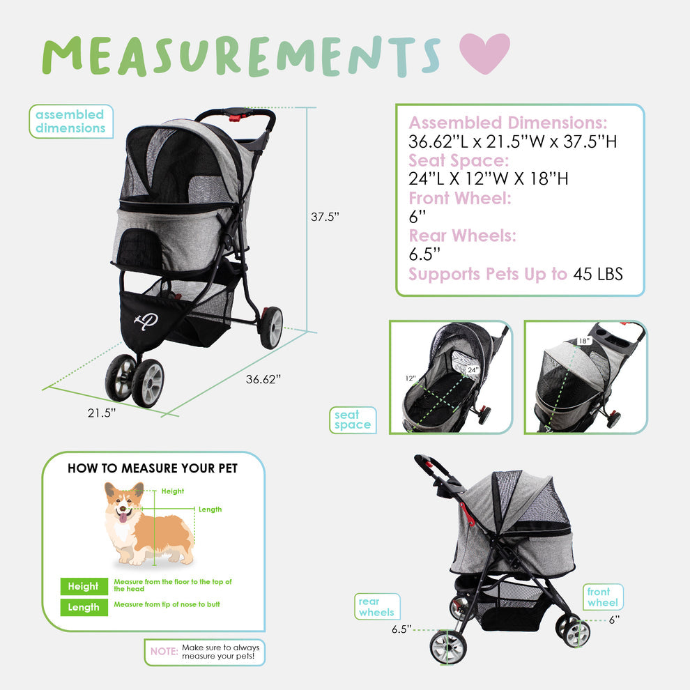 Petique GLACIER- SLATE GREY STROLLER
