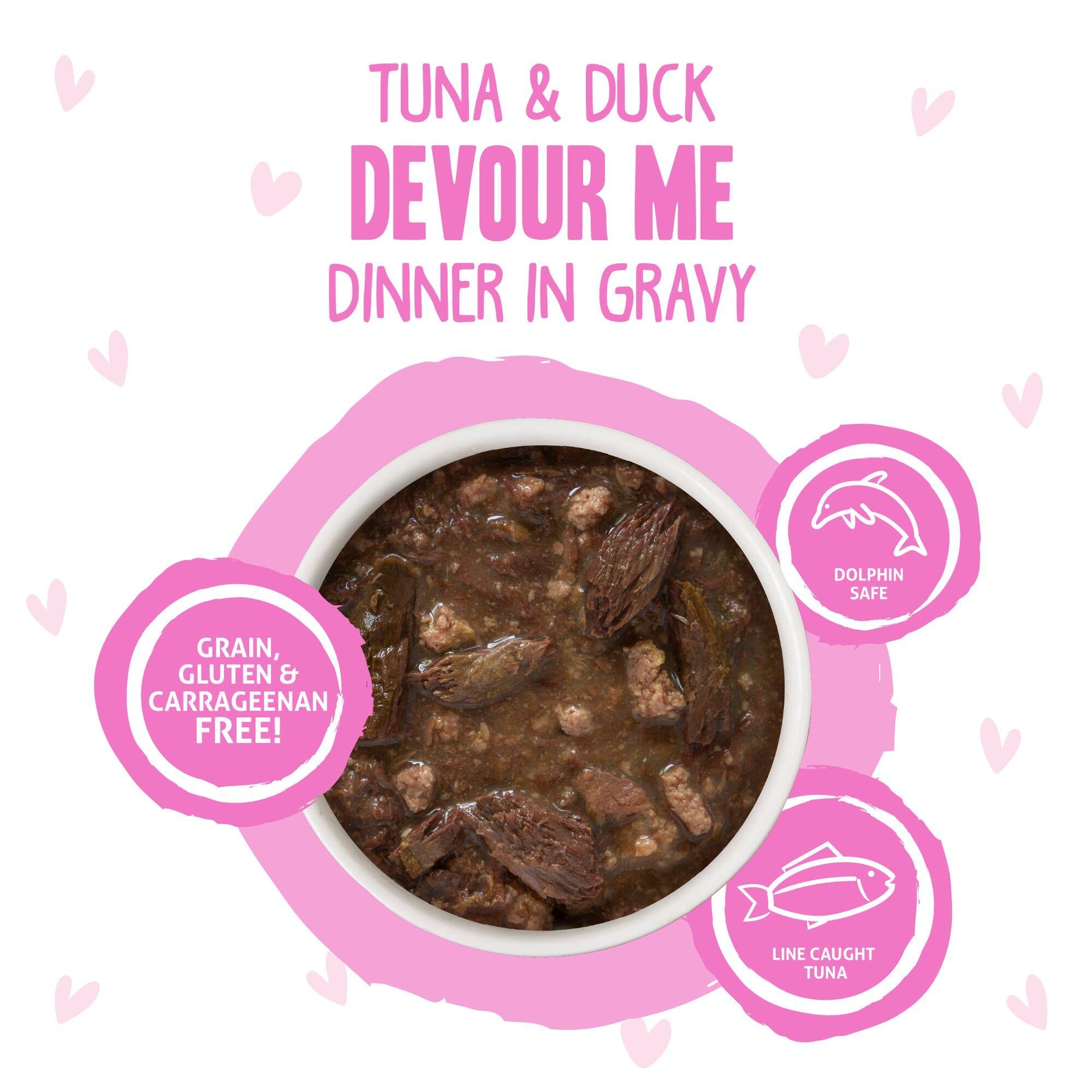Weruva BFF OMG GRAVY Tuna & Duck Dinner in Gravy Wet Cat Food Pouch, 3-oz