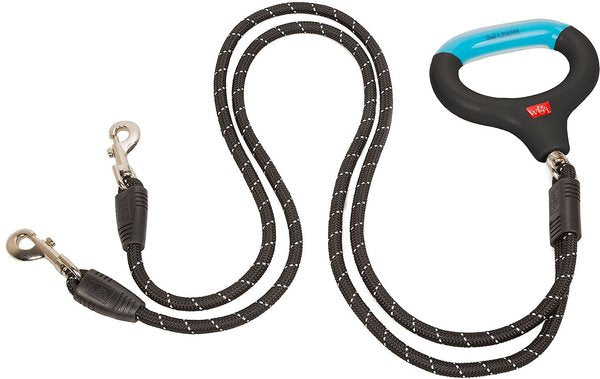 Wigzi Dual Doggie Standard Gel Leash Black/Blue
