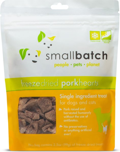 SMALLBATCH DOG CAT HEARTS PORK FD TREAT 3.5OZ