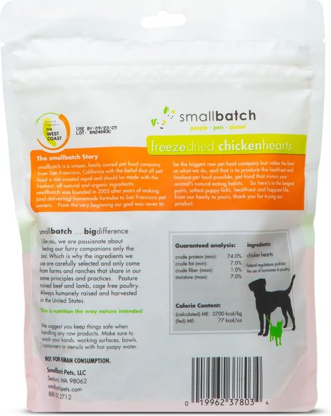 SMALLBATCH DOG CAT HEARTS CHICKEN FD TREAT 3.5OZ