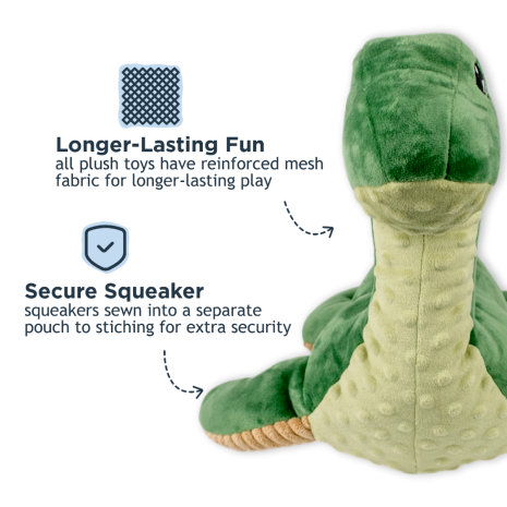 Tall Tails Dog Nessie Rope Inner Structure Squeak Crinkle 13 Inches
