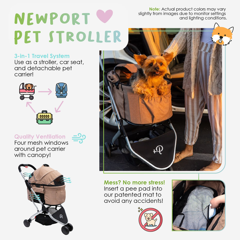 Petique NEWPORT PET STROLLER -BLACK/ MIDNIGHT