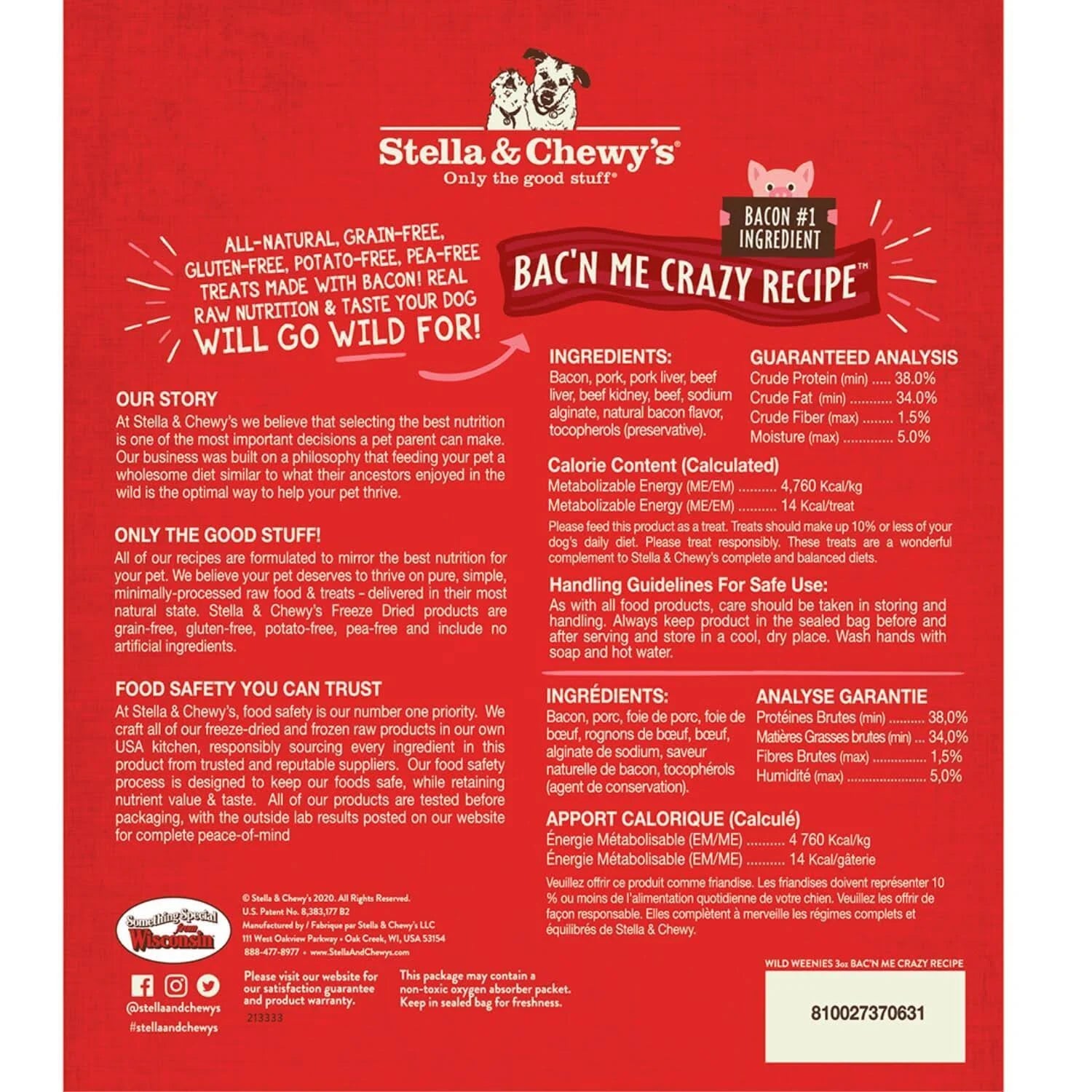 Stella & Chewy's Dog Wild Weenies Bac'n Treat