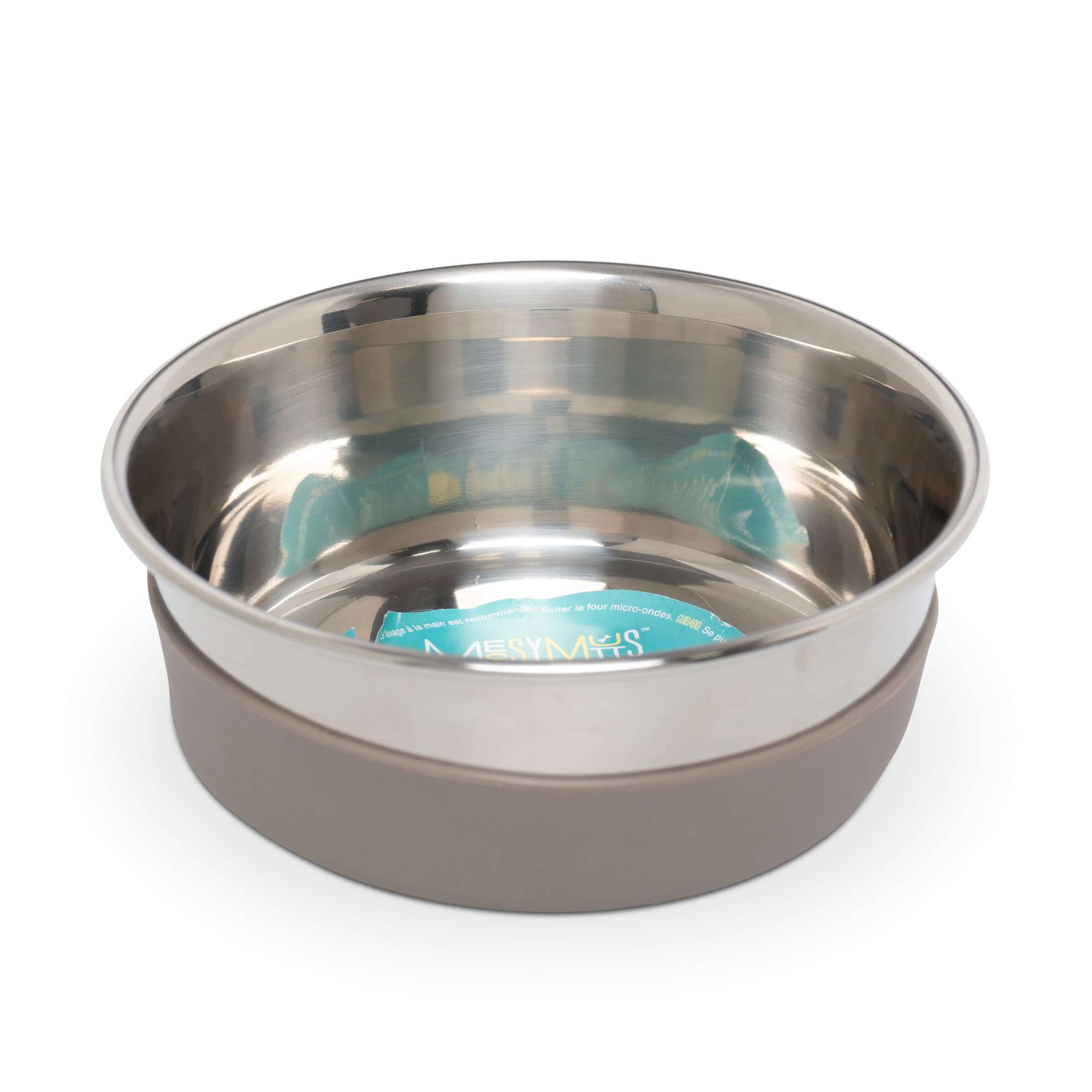 MESSY MUTTS DOG BOWL STAINLESS STEEL NONSLIP BOTTOM