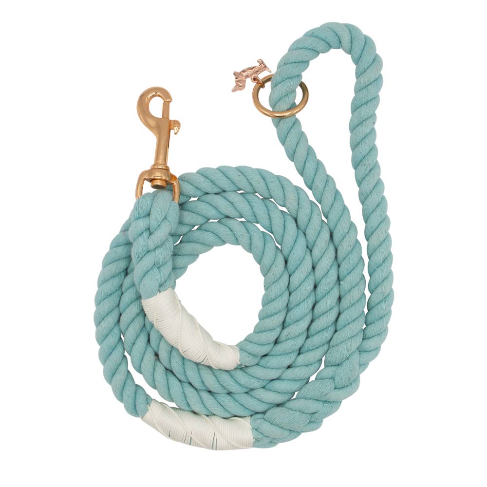 SASSY WOOF Rope Leash - Aqua