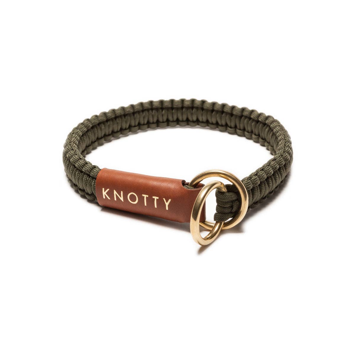 Knotty Pets Slip Collar – Olive