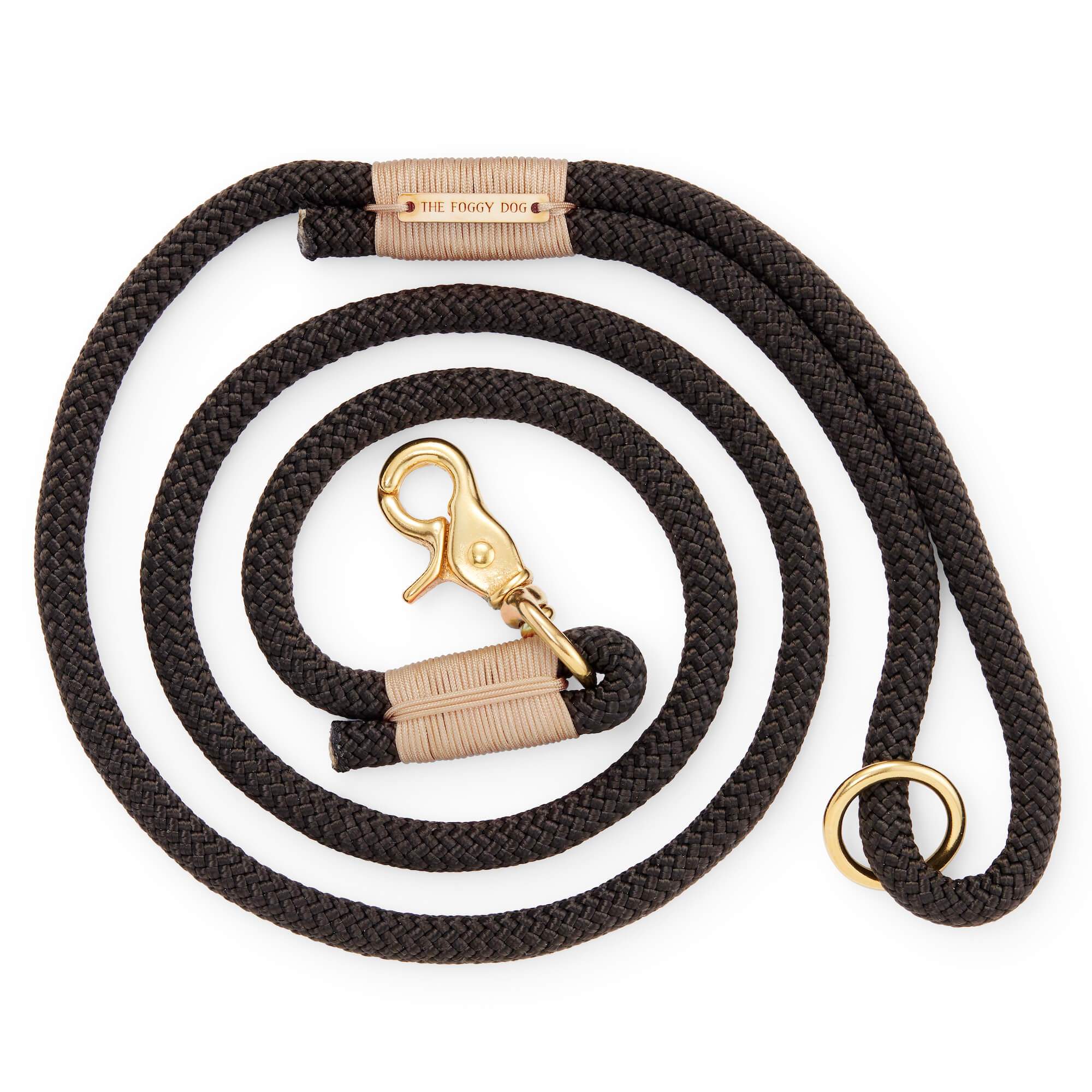 The Foggy Dog Black and Sand Climbing Rope Dog Leash