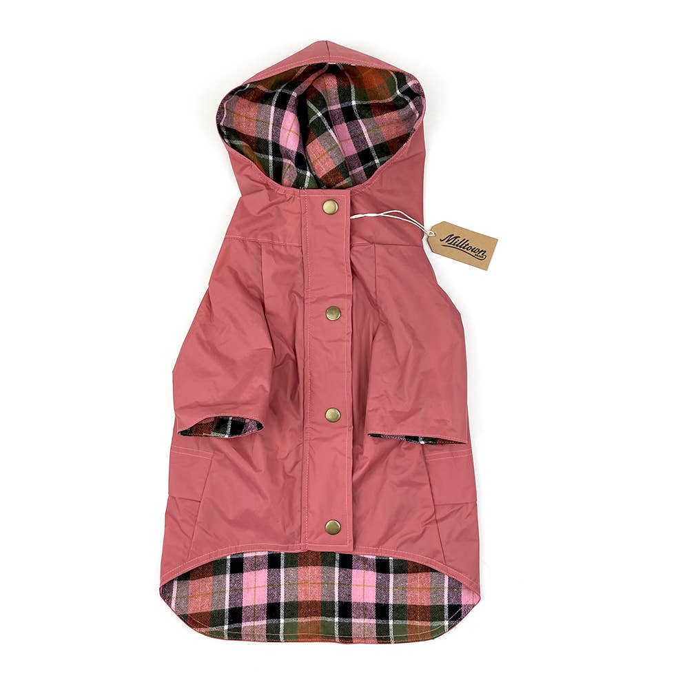 Milltown Brand Dog Rain Jacket - Dusty Rose 2.0