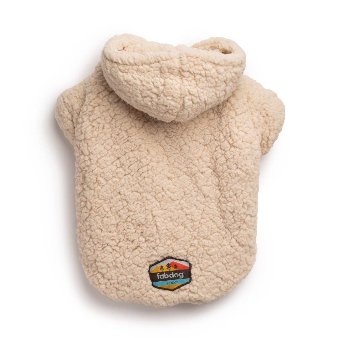 Fabdog Cream Sherpa Dog Hoodie