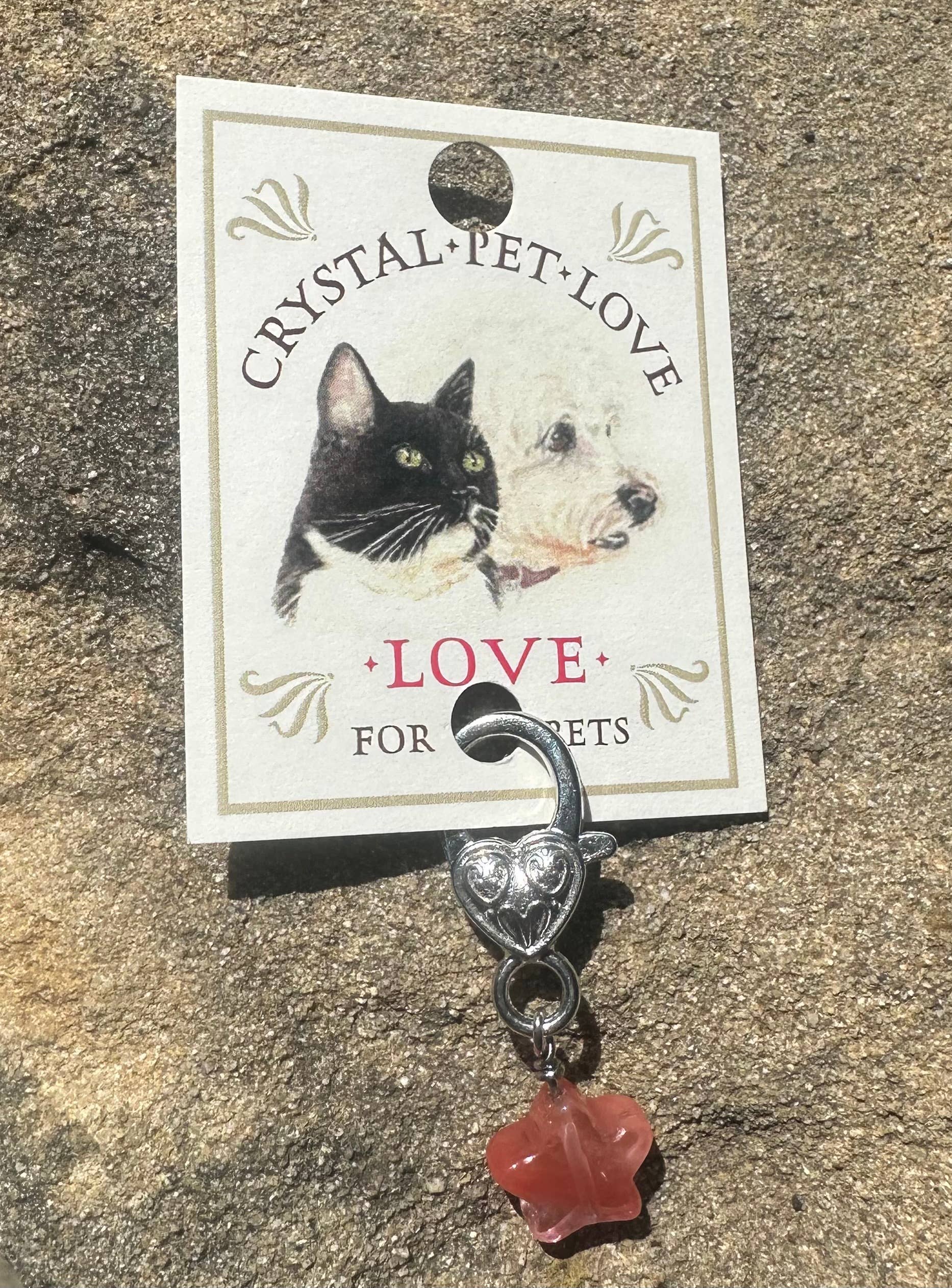 Crystal Pet Love Cherry Quartz Star