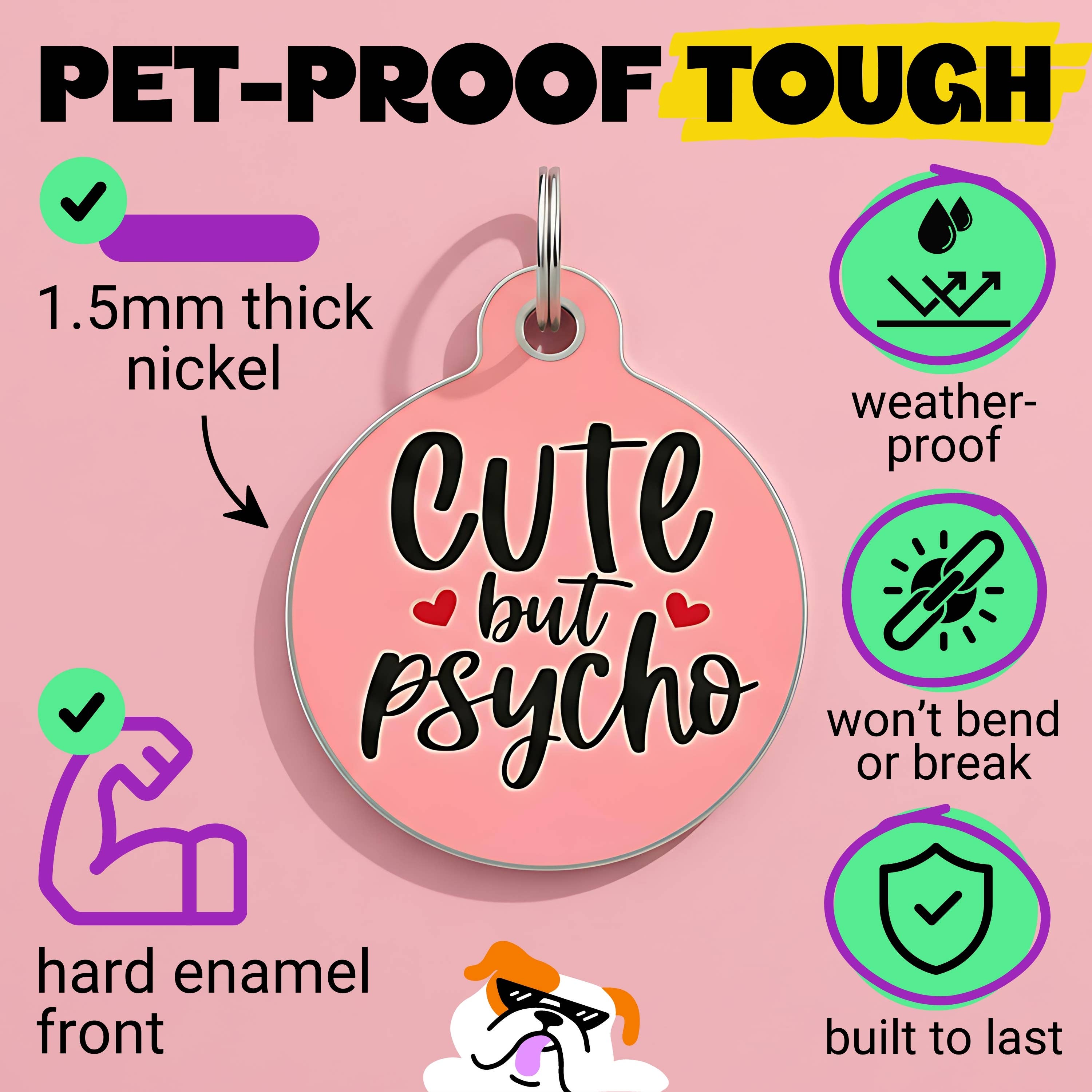 Bad Tags- Cute but Psycho *Pink