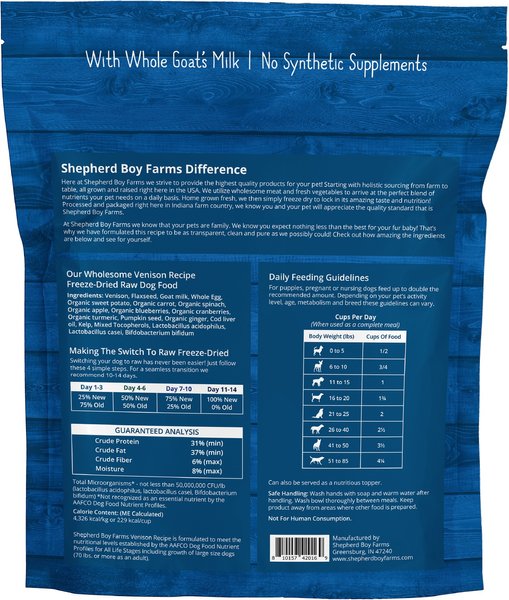 Shepherd Boy Farms Freeze Dried Venison 14oz.