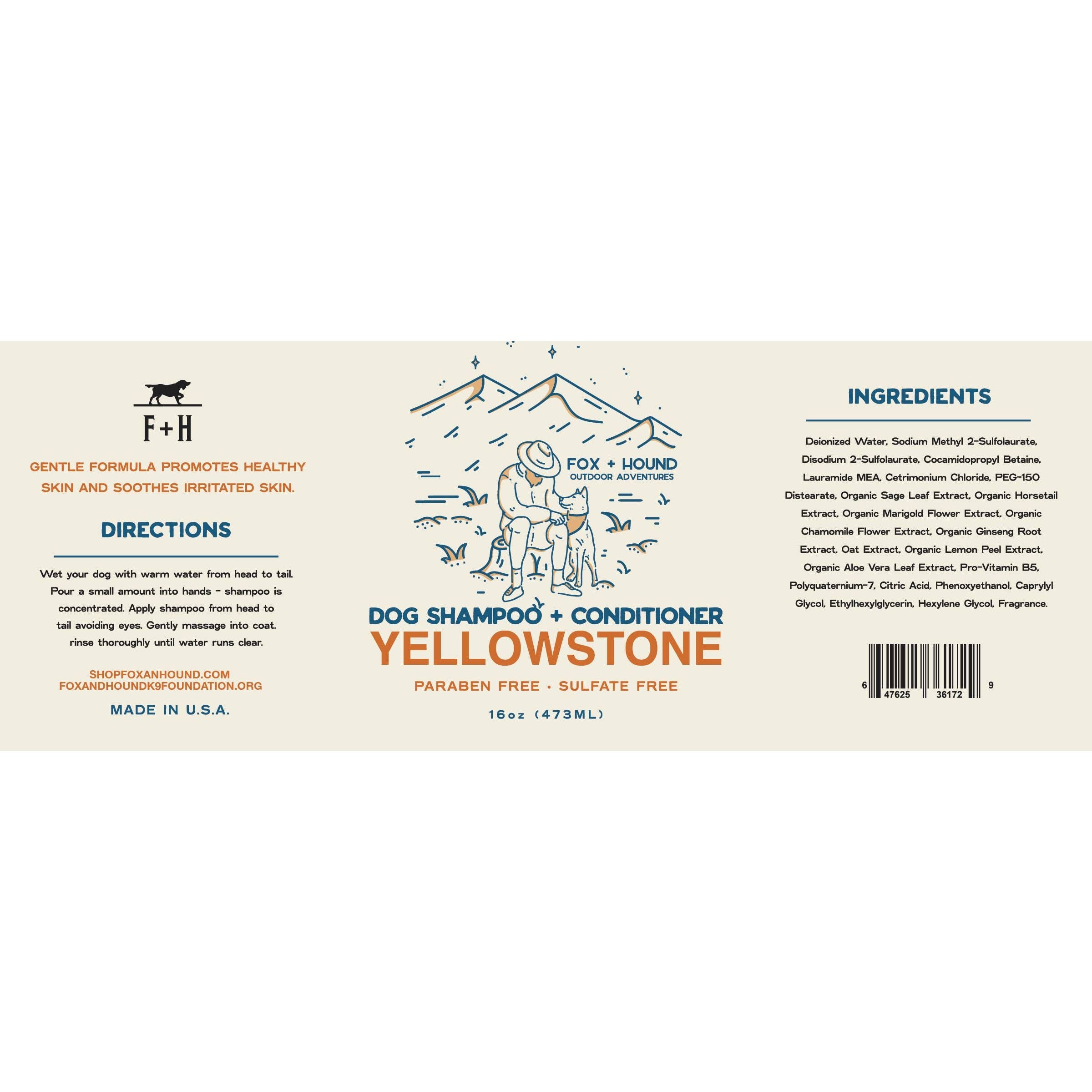 Fox+ Hound Dog Shampoo + Cond. National Park Series Yellowstone