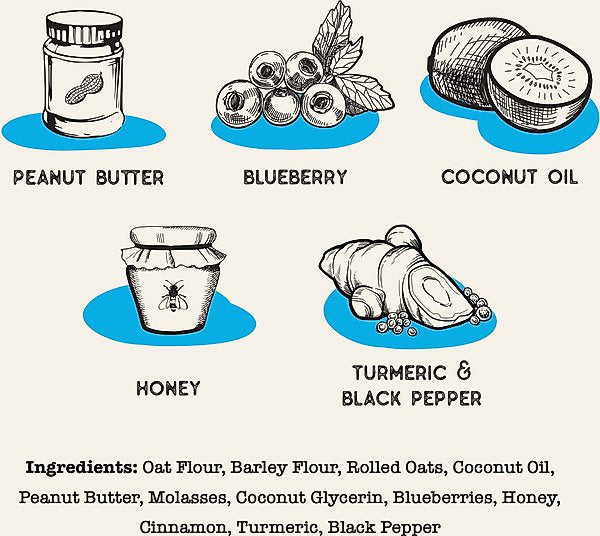 Dog Treat Naturals Superfood Bites Peanut Butter & Blueberry