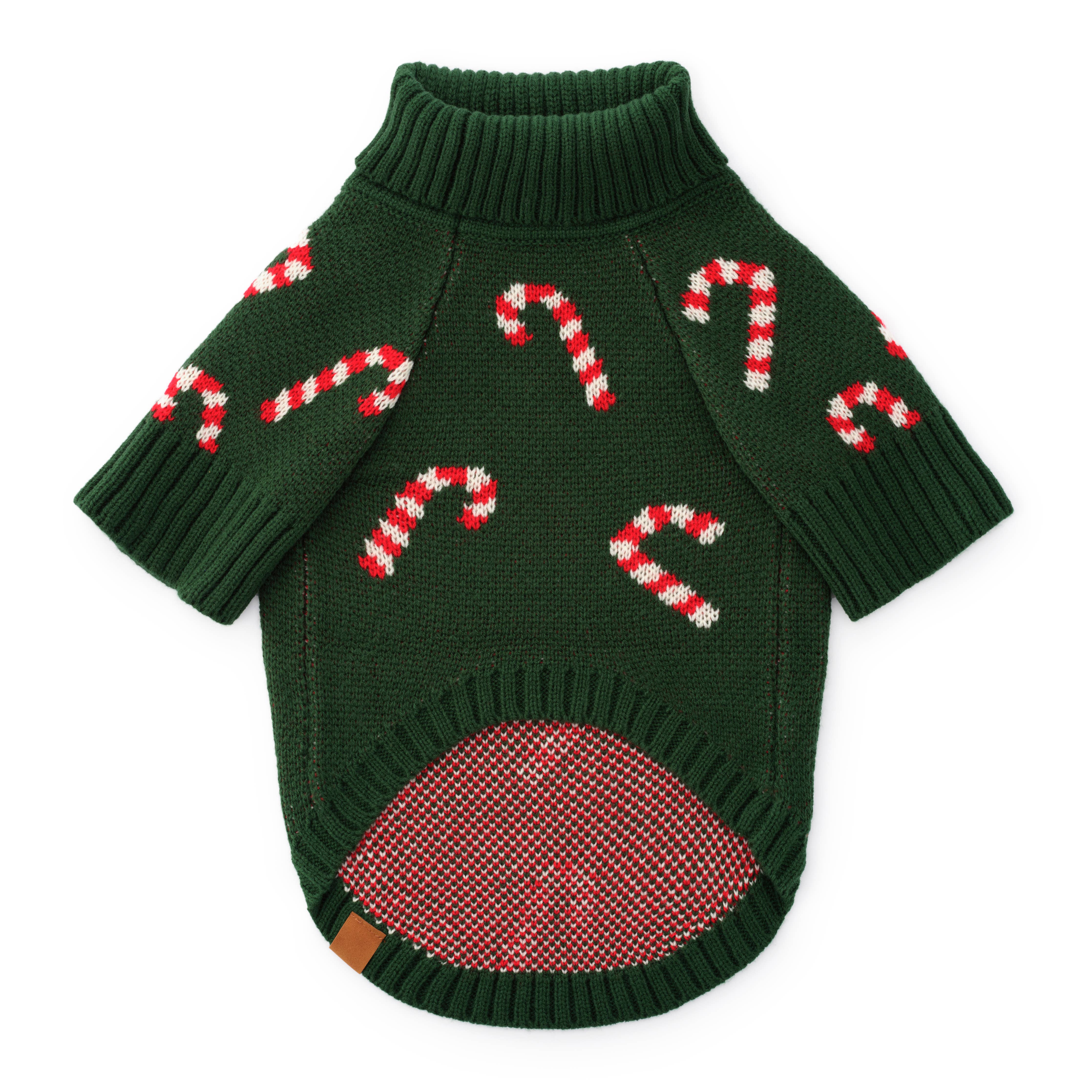 The Foggy Dog Candy Canes Holiday Dog Sweater