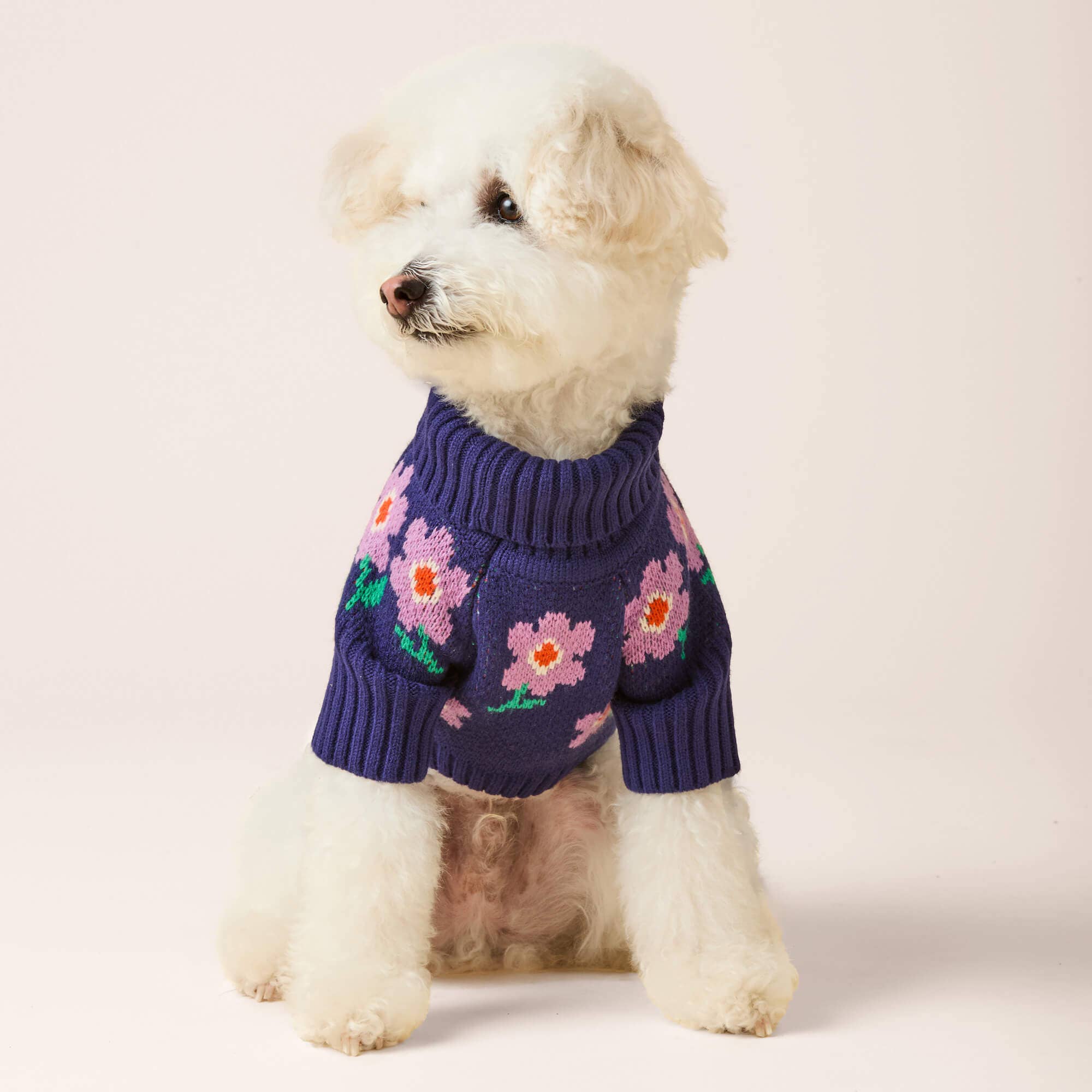 The Foggy Dog Purple Posies Sweater