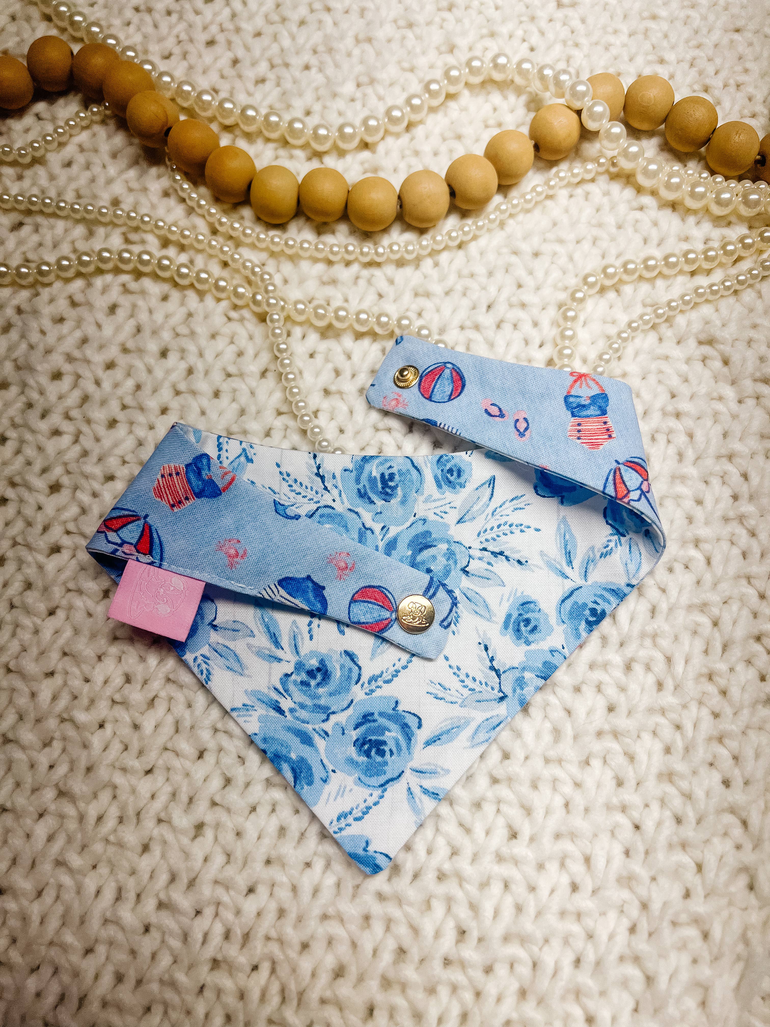 Stellaloo Summer Beach Snap-On Reversible Bandana