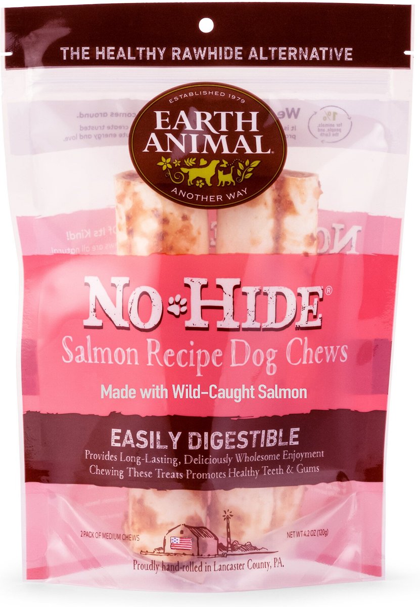 Earth Animal Dog No Hide Salmon Chews 7" 2-Pack