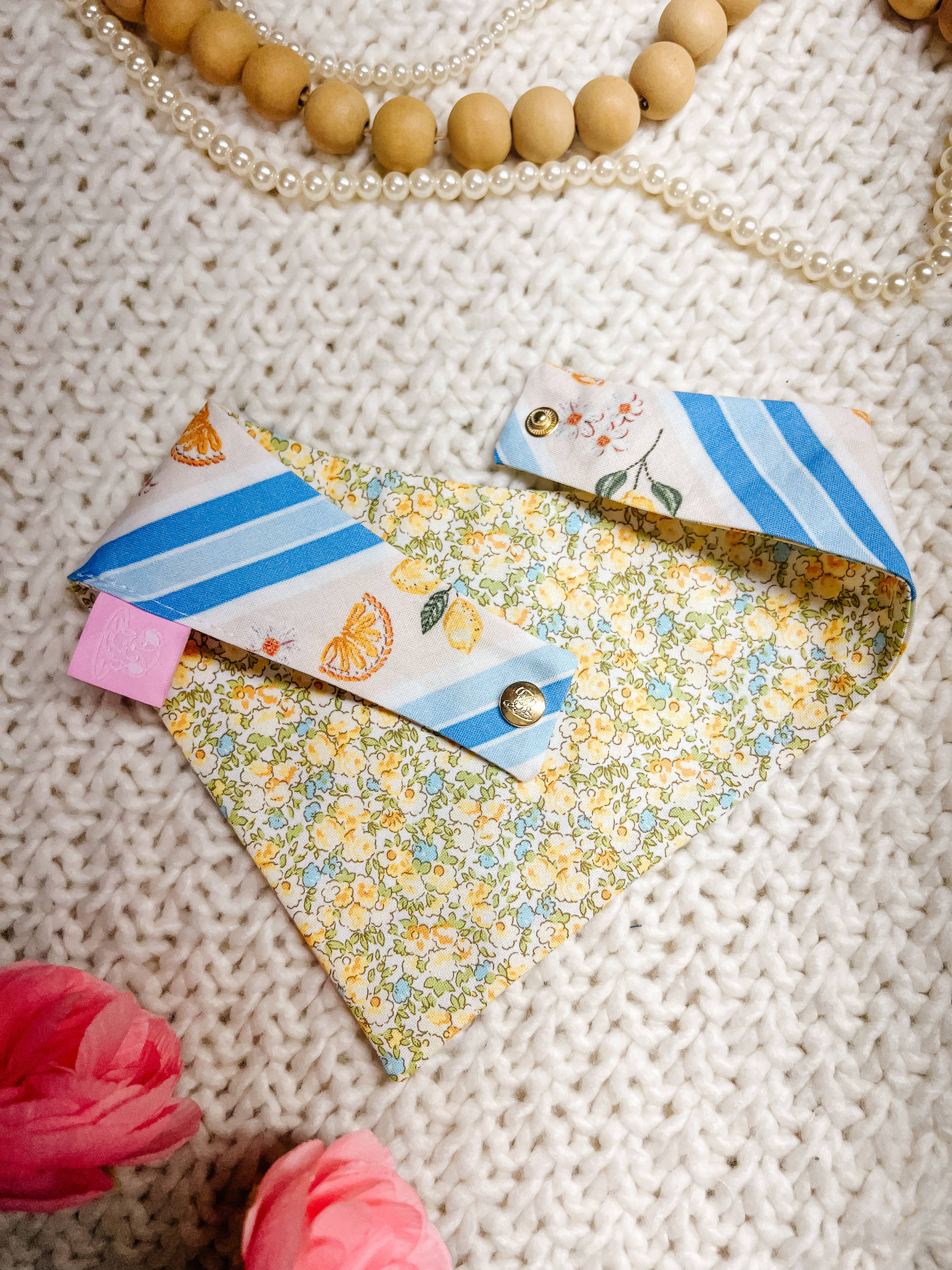 Stella Loo Lemon Snap-On Reversible Bandana