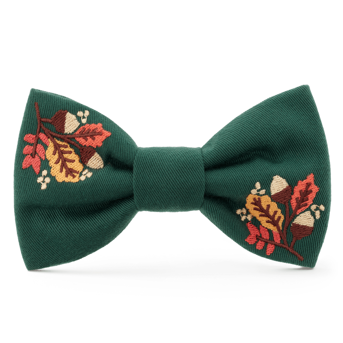 Foggy Dog Fall Foliage Embroidered Dog Bow Tie