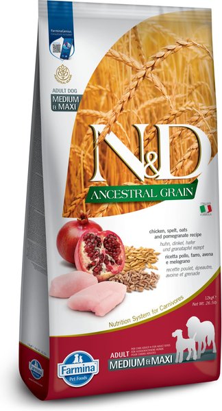 Farmina Dog N&D Ancestral Grain Chicken Pomegranate Medium & Max 26.4lb