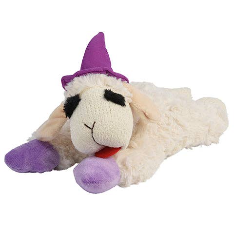 Halloween Lamb Chop Witch Hat Purple Dog Toy 10.5"